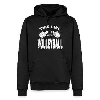 volley-ball - Sweat à capuche Premium bio Homme - noir - Devant - Nico (187cm)