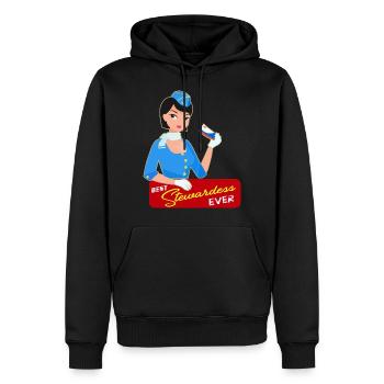 Hôtesse de l'air cadeau - Sweat à capuche Premium bio Homme - noir - Devant - Nico (187cm)