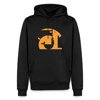 Cadeau d'illusion d'optique d'illusion de chèvre ou de coq - Sweat à capuche Premium bio Homme - noir - Devant - Nico (187cm)