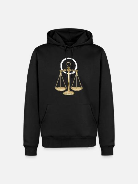 Sternzeichen Waage Libra - Männer Premium Bio Hoodie - Schwarz