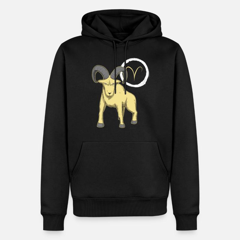 Sternzeichen Widder Aries - Männer Premium Bio Hoodie - Schwarz
