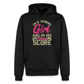 I ma Gamers Girl and I Highest Score Gaming - Men’s Premium Organic Hoodie - black - Front - Nico (187cm)
