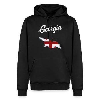 Géorgie - Sweat à capuche Premium bio Homme - noir - Devant - Nico (187cm)