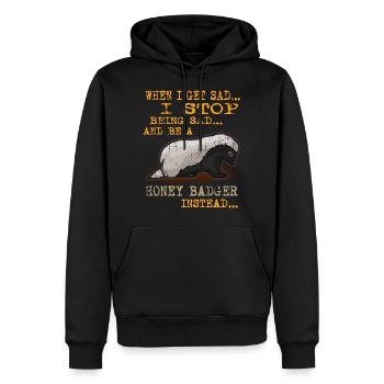 Miel Blaireau Miel Blaireau Forêt Animal Sauvage - Sweat à capuche Premium bio Homme - noir - Devant - Nico (187cm)