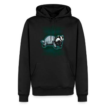 Miel Blaireau Miel Blaireau Forêt Animal Sauvage - Sweat à capuche Premium bio Homme - noir - Devant - Nico (187cm)