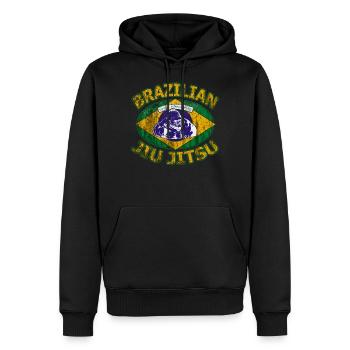 BJJ Brazilian Jiu Jitsu Choke & Roll MMA Gorilla - Männer Premium Bio Hoodie - Schwarz - Vorne - Nico (187cm)