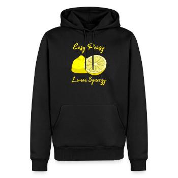 Zitrone - Männer Premium Bio Hoodie - Schwarz - Vorne - Nico (187cm)