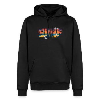 surf - Sweat à capuche Premium bio Homme - noir - Devant - Nico (187cm)