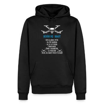 Drohne Design Pilot Modellbauer Quadrocopter - Männer Premium Bio Hoodie - Schwarz - Vorne - Nico (187cm)