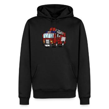 Fire Engine - Sweat à capuche Premium bio Homme - noir - Devant - Nico (187cm)