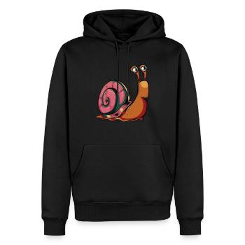 Escargot de dessin animé - Sweat à capuche Premium bio Homme - noir - Devant - Nico (187cm)