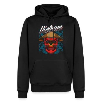 Viêt-Nam - Sweat à capuche Premium bio Homme - noir - Devant - Nico (187cm)
