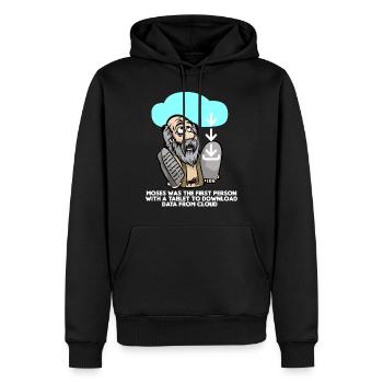 DOWNLOAD MOSES Cloud Computing IT Informatiker - Männer Premium Bio Hoodie - Schwarz - Vorne - Nico (187cm)