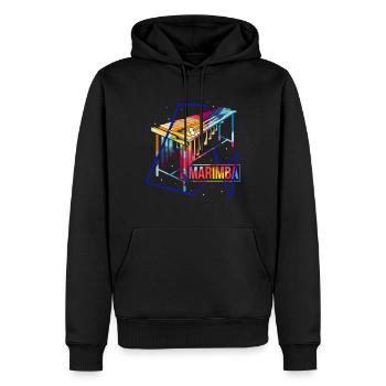 Marimba Polygon - Männer Premium Bio Hoodie - Schwarz - Vorne - Nico (187cm)