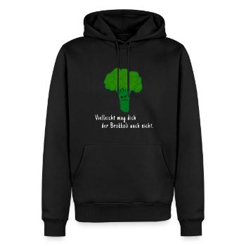 Vielleicht mag dich der Brokkoli auch nicht? - Männer Premium Bio Hoodie - Schwarz - Vorne - Nico (187cm)