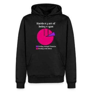 Le plus difficile d'être végétalien - Sweat à capuche Premium bio Homme - noir - Devant - Nico (187cm)