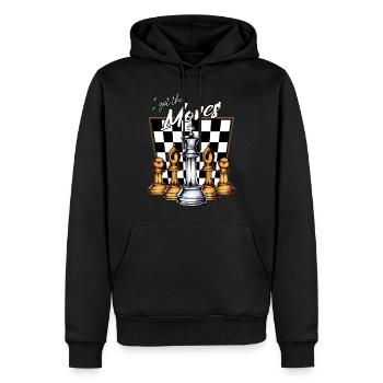 Schach Lustige Sprüche Cool Wortspiel Geschenkidee - Männer Premium Bio Hoodie - Schwarz - Vorne - Nico (187cm)