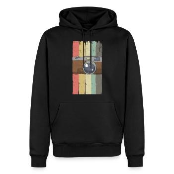 appareil photo - Sweat à capuche Premium bio Homme - noir - Devant - Nico (187cm)