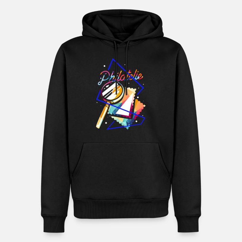 Philatelie Polygon - Männer Premium Bio Hoodie - Schwarz