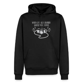 Photographer Camera Focus design Photography - Men’s Premium Organic Hoodie - black - Front - Nico (187cm)