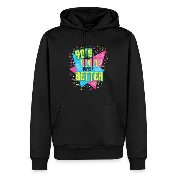 90s Rap Music graphic Throwback Hip Hop Rapper - Men’s Premium Organic Hoodie - black - Front - Nico (187cm)