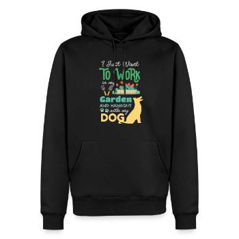 Ich möchte nur an meinem Garten und meinem Hangout mit arbeiten - Männer Premium Bio Hoodie - Schwarz - Vorne - Nico (187cm)