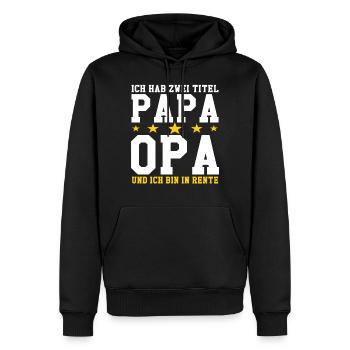 Papa retraite pensionné retraite pensionné retraite - Sweat à capuche Premium bio Homme - noir - Devant - Nico (187cm)