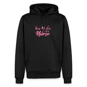 Infirmière - Sweat à capuche Premium bio Homme - noir - Devant - Nico (187cm)