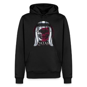 Katar - Männer Premium Bio Hoodie - Schwarz - Vorne - Nico (187cm)