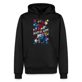 Doppelkopf Polygon - Männer Premium Bio Hoodie - Schwarz - Vorne - Nico (187cm)