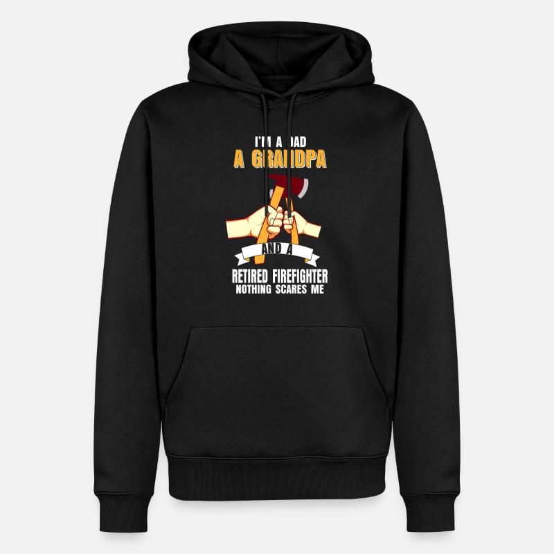 Cadeau de retraité retraite sapeur pompier papa fils - Sweat à capuche Premium bio Homme - noir