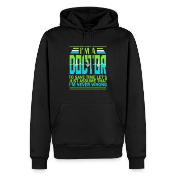 Arzt Doktor Medizin Chirurg Mediziner Geschenk - Männer Premium Bio Hoodie - Schwarz - Vorne - Nico (187cm)