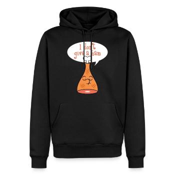 "Ich gebe nicht einen Schinken" TStück Entwurf. - Männer Premium Bio Hoodie - Schwarz - Vorne - Nico (187cm)