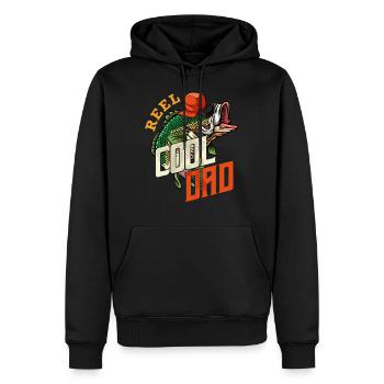pêcheur à la ligne - Sweat à capuche Premium bio Homme - noir - Devant - Nico (187cm)