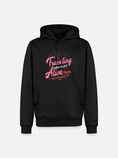 Reise Leben - Männer Premium Bio Hoodie - Schwarz