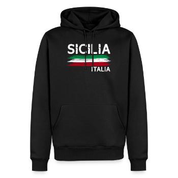 Italie Sicile cadeau de vacances de plage d'été - Sweat à capuche Premium bio Homme - noir - Devant - Nico (187cm)
