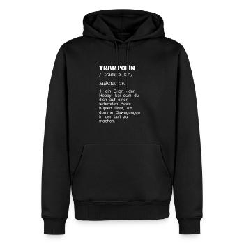 Trampolin - Männer Premium Bio Hoodie - Schwarz - Vorne - Nico (187cm)