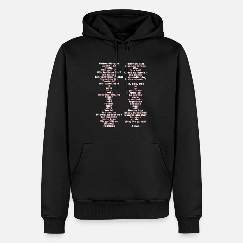 Vocabulaire de base espagnol - Sweat à capuche Premium bio Homme - noir