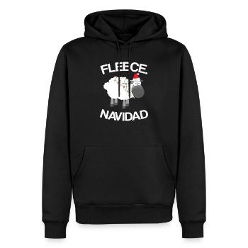 Fleece Navidad - Feliz - Christmas - Men’s Premium Organic Hoodie - black - Front - Nico (187cm)