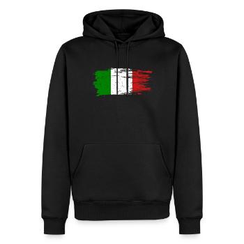 Italy - Men’s Premium Organic Hoodie - black - Front - Nico (187cm)