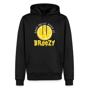 Citron fruité Paroles amusantes Cadeau cool - Sweat à capuche Premium bio Homme - noir - Devant - Nico (187cm)