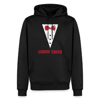 célibataire - Sweat à capuche Premium bio Homme - noir - Devant - Nico (187cm)