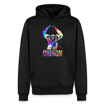 Gibbon polygon gift - Men’s Premium Organic Hoodie - black - Front - Nico (187cm)