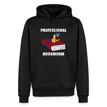Buch Lesen Bücher Lernen Bücherwurm Geschenk - Männer Premium Bio Hoodie - Schwarz - Vorne - Nico (187cm)