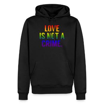 L'amour LGBT n'est pas un crime fierté gay CSD rainbow - Sweat à capuche Premium bio Homme - noir - Devant - Nico (187cm)