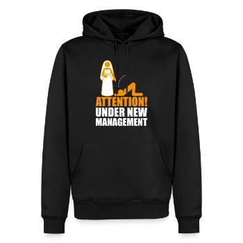 Junggesellenabschied under new management Hochzeit - Sweat à capuche Premium bio Homme - noir - Devant - Nico (187cm)