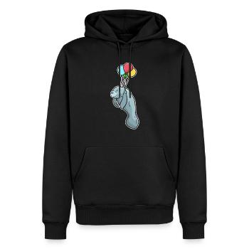 Seekuh - Männer Premium Bio Hoodie - Schwarz - Vorne - Nico (187cm)
