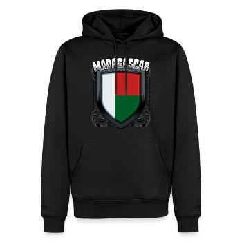 Blason malgache, une idée cadeau malgache à Madagascar - Sweat à capuche Premium bio Homme - noir - Devant - Nico (187cm)