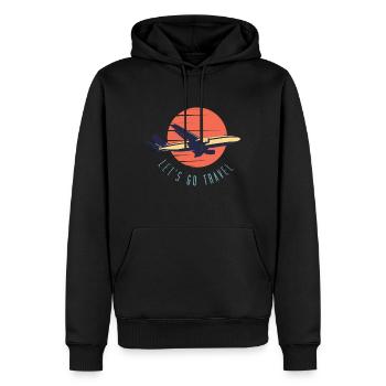 Reisen Flugzeug Welt Sonne - Männer Premium Bio Hoodie - Schwarz - Vorne - Nico (187cm)