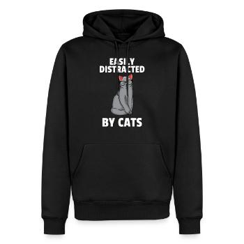 Chat Chaton Doux Drôle Cadeau Maine Coon - Sweat à capuche Premium bio Homme - noir - Devant - Nico (187cm)